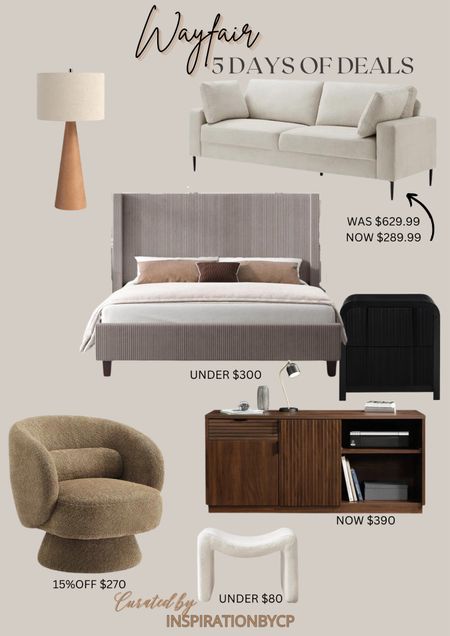 @wayfair is offering up to 70% off of their 5 days of deals. Take advantage of the sale
Upholstered bed, modern sod, table lamp, accent chair, modern sideboard, fluted, ottoman, boucle, living room furniture, velvet, sale finds
#sale #wayfair

#LTKhome #LTKsalealert