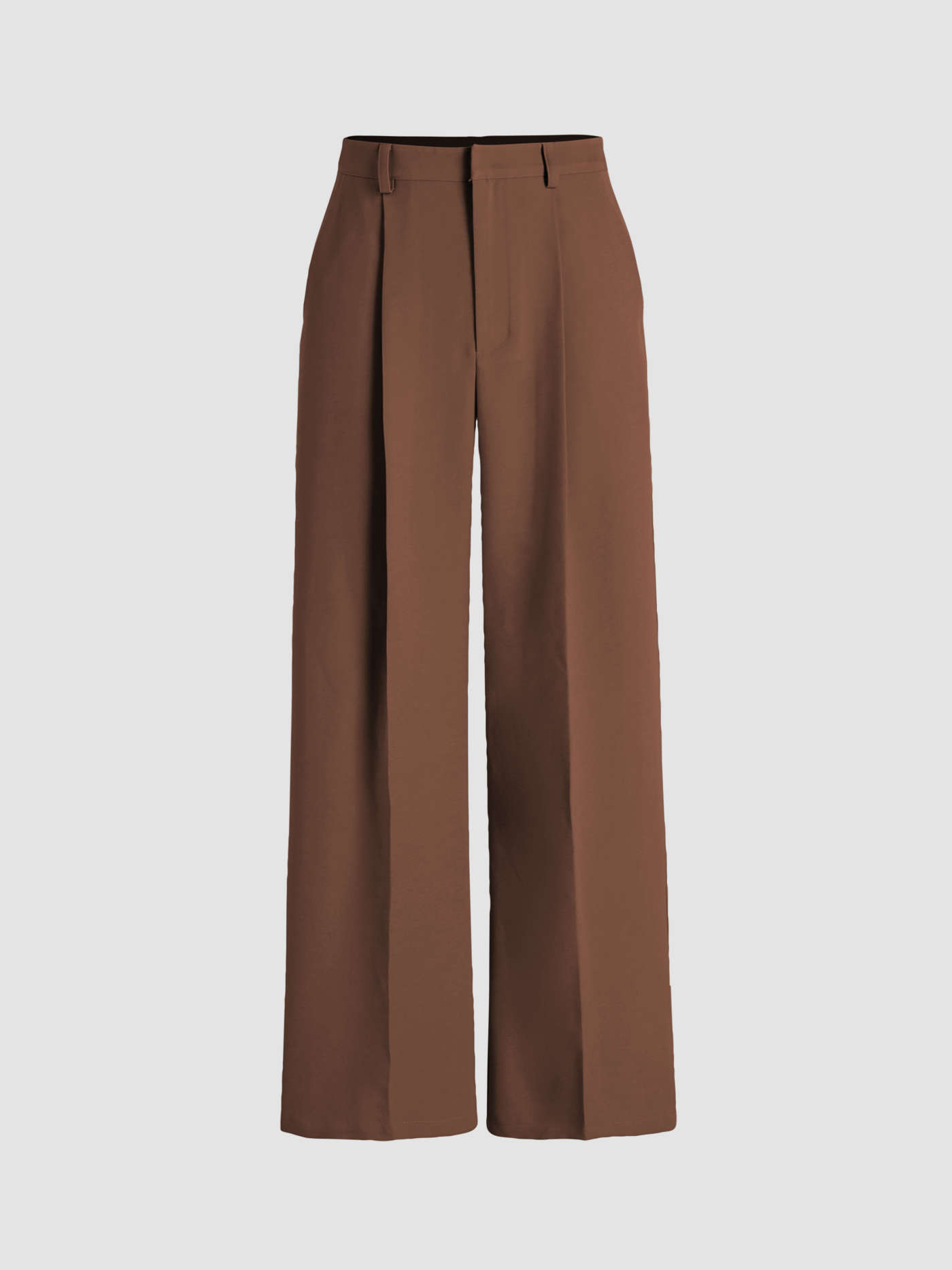 Mid Rise Solid Pocket Straight Leg Trousers | Cider
