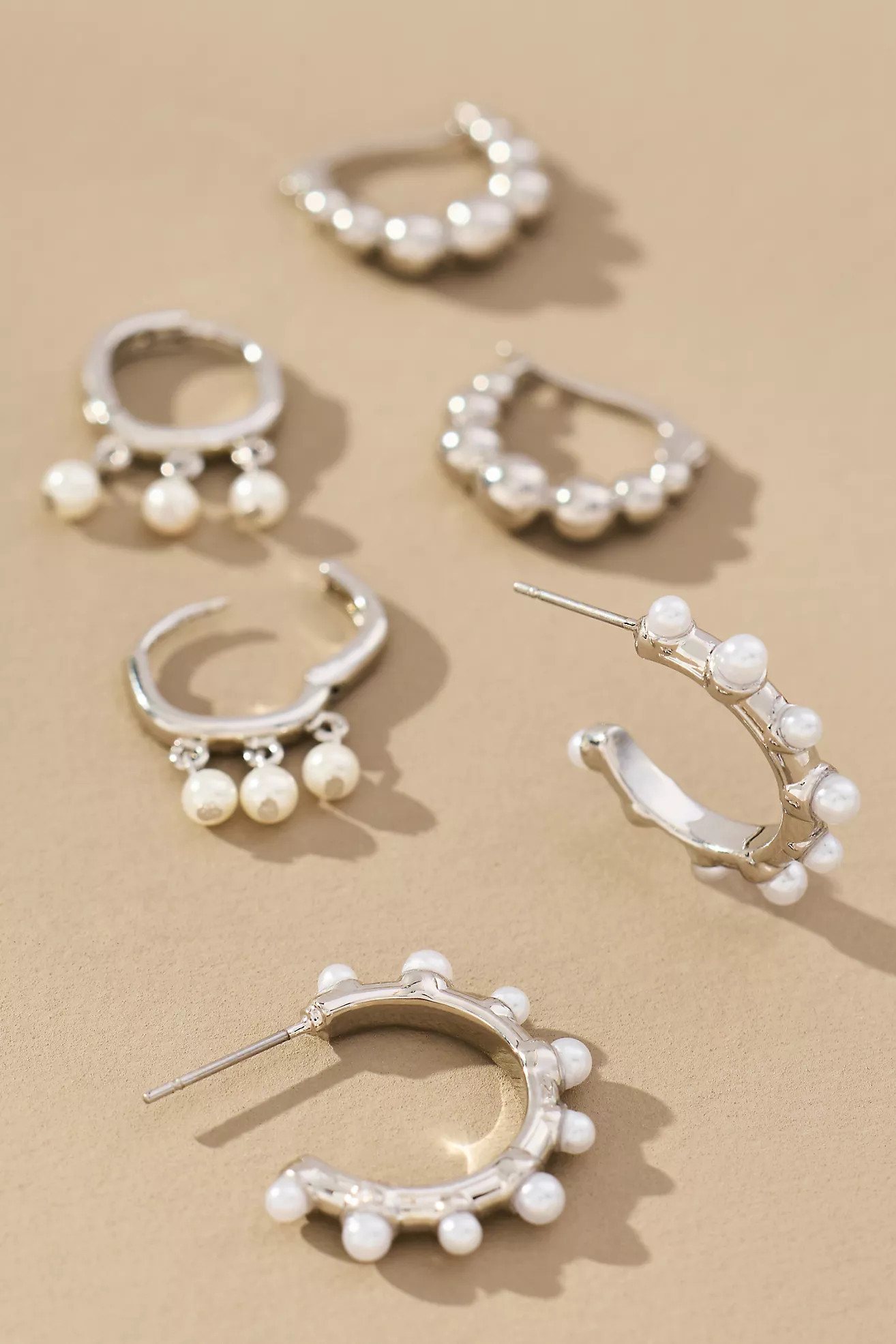 Mini Pearl Hoop Earrings, Set of 3 | Anthropologie (US)