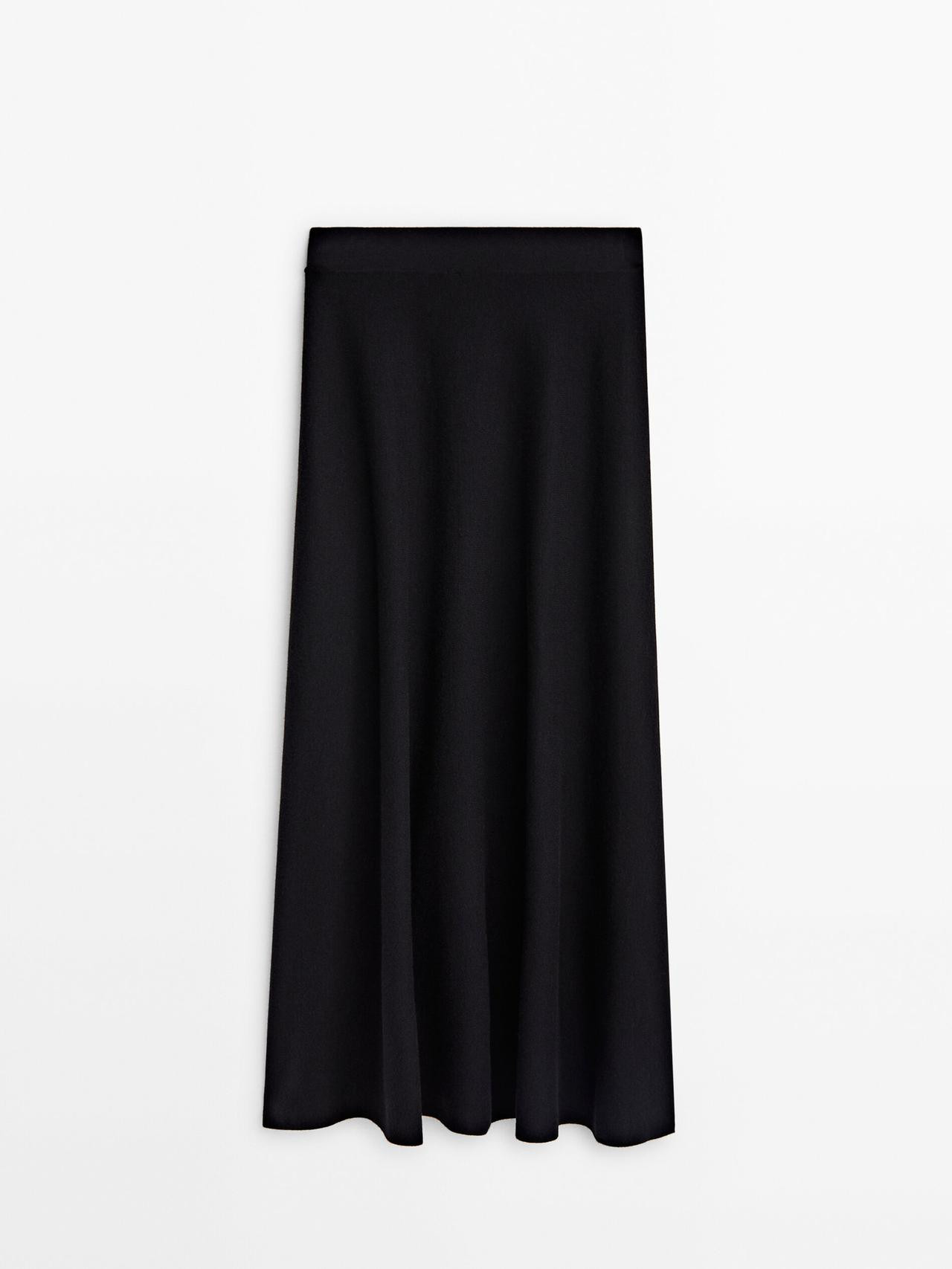 Long flared knit skirt | Massimo Dutti UK