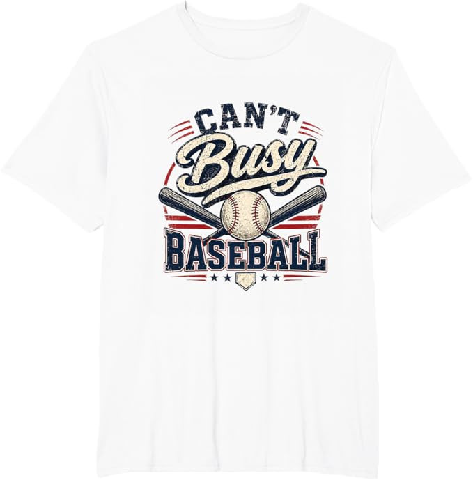 Can't Busy Baseball Vintage Retro Graphic T-Shirt | Amazon (US)