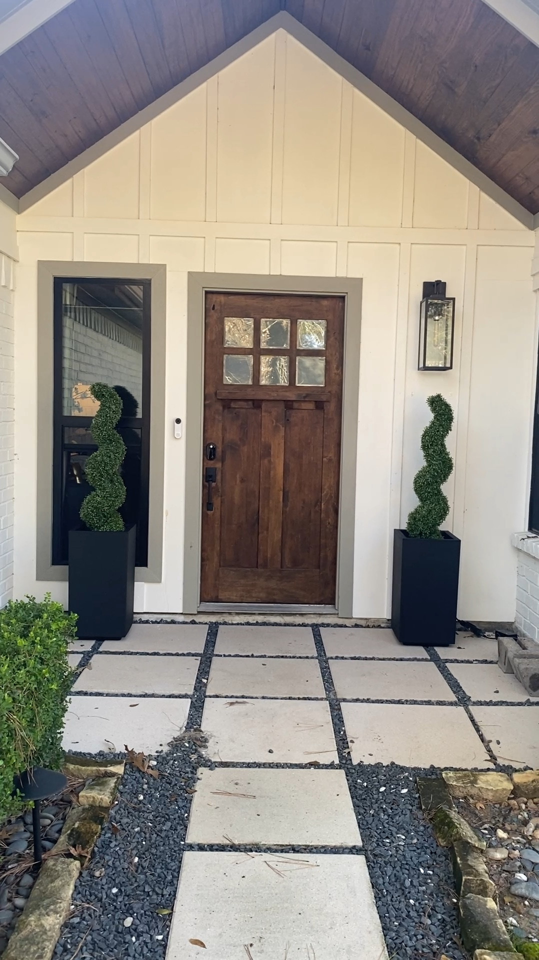Front door makeover. Faux plants. Outdoor planters. 48” plant. 

#LTKHome
