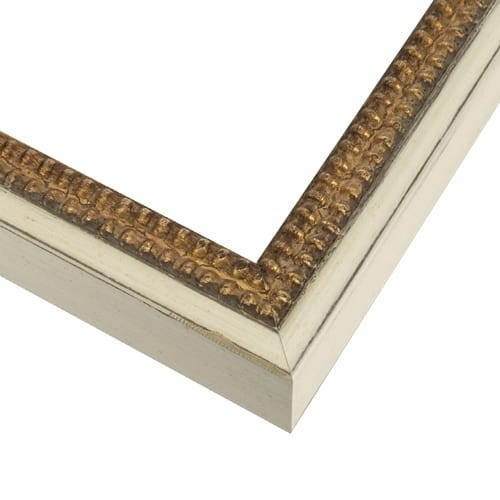 Cream Double Gold Beaded Picture Frame | Picture Frames