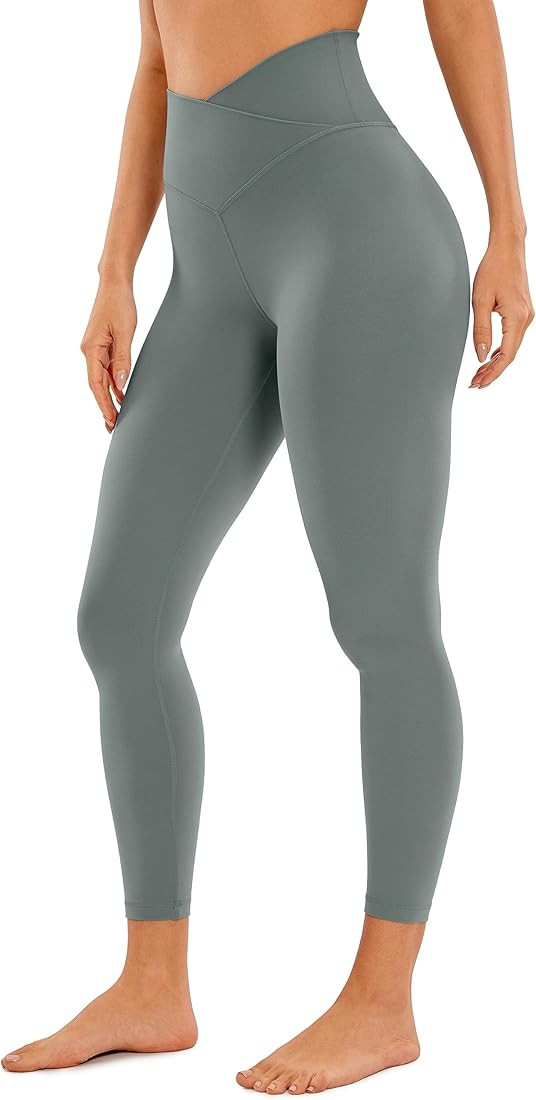 Womens Butterluxe Cross Waist Workout Leggings 25" / 28" - V Crossover High Waisted Gym Athletic ... | Amazon (US)