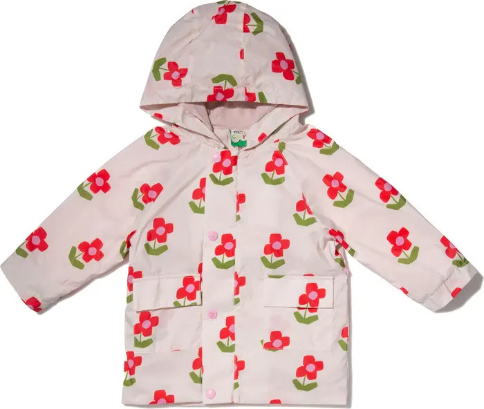 Kids' Floral Water Repellent Hooded Rain Jacket | Nordstrom