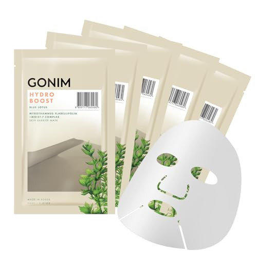 GONIM Hydrating Boost Real Deep Mask.Soothing Sheet Hydrating Face Masks for Sensitive Skin.Moist-7 Hyaluronic Acid Complex.Pore Minimizing and Instant Brightening.Korean Skin Care Masks, 5 Tablets | Amazon (US)