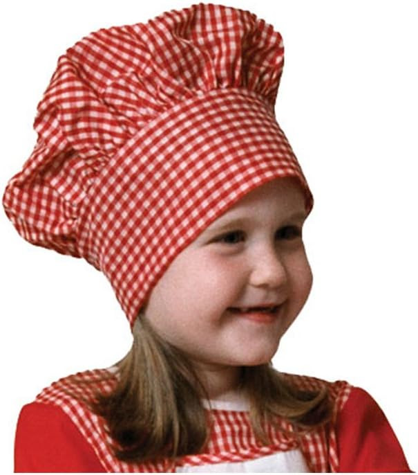 Dress Up America Chef Hat for Kids - Red and White Gingham Bakers Hat | Amazon (US)