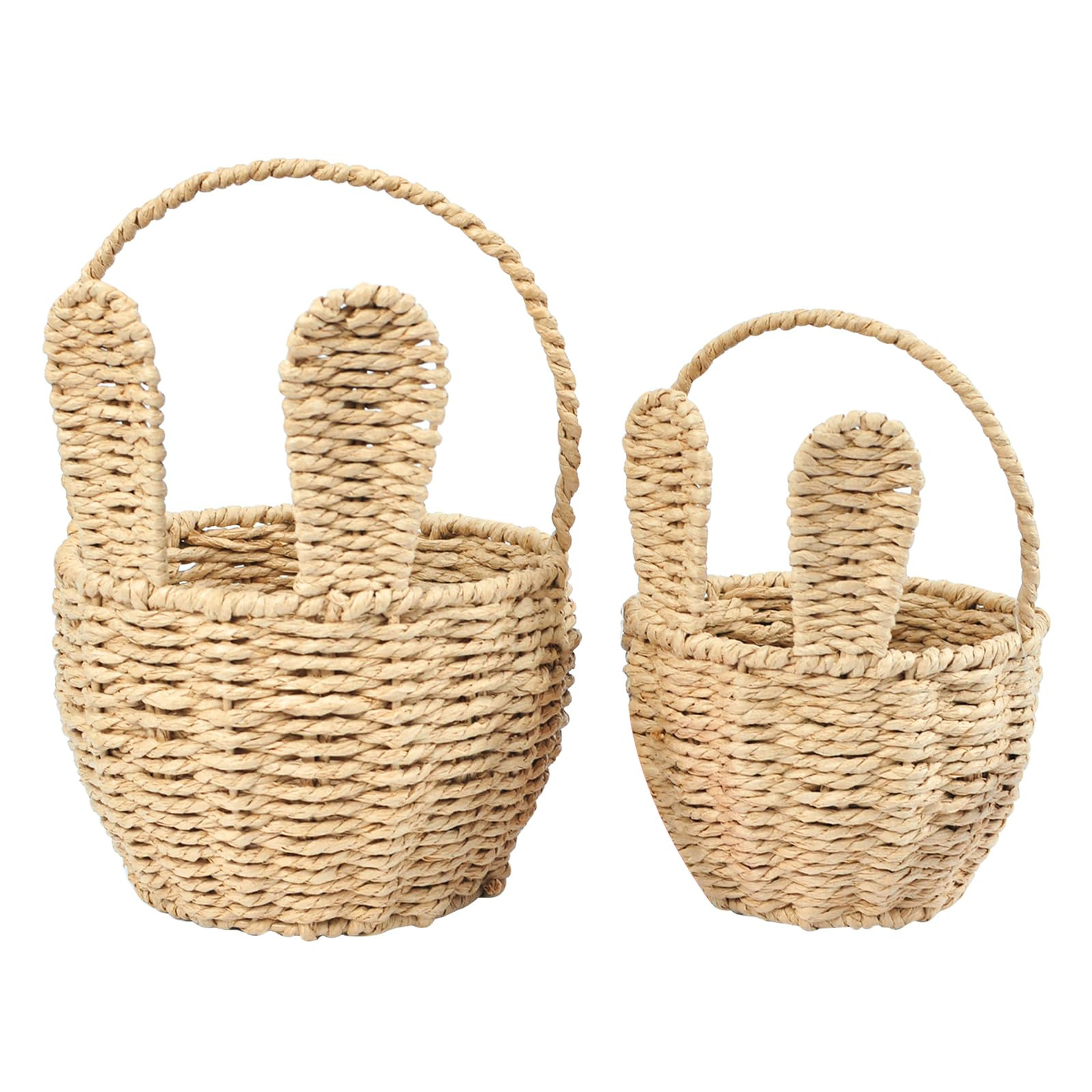 2pcs Small Wicker Easter Basket for Kids - 7" x 5" Mini Bunny Basket for Organizing Flowers Stora... | Amazon (US)