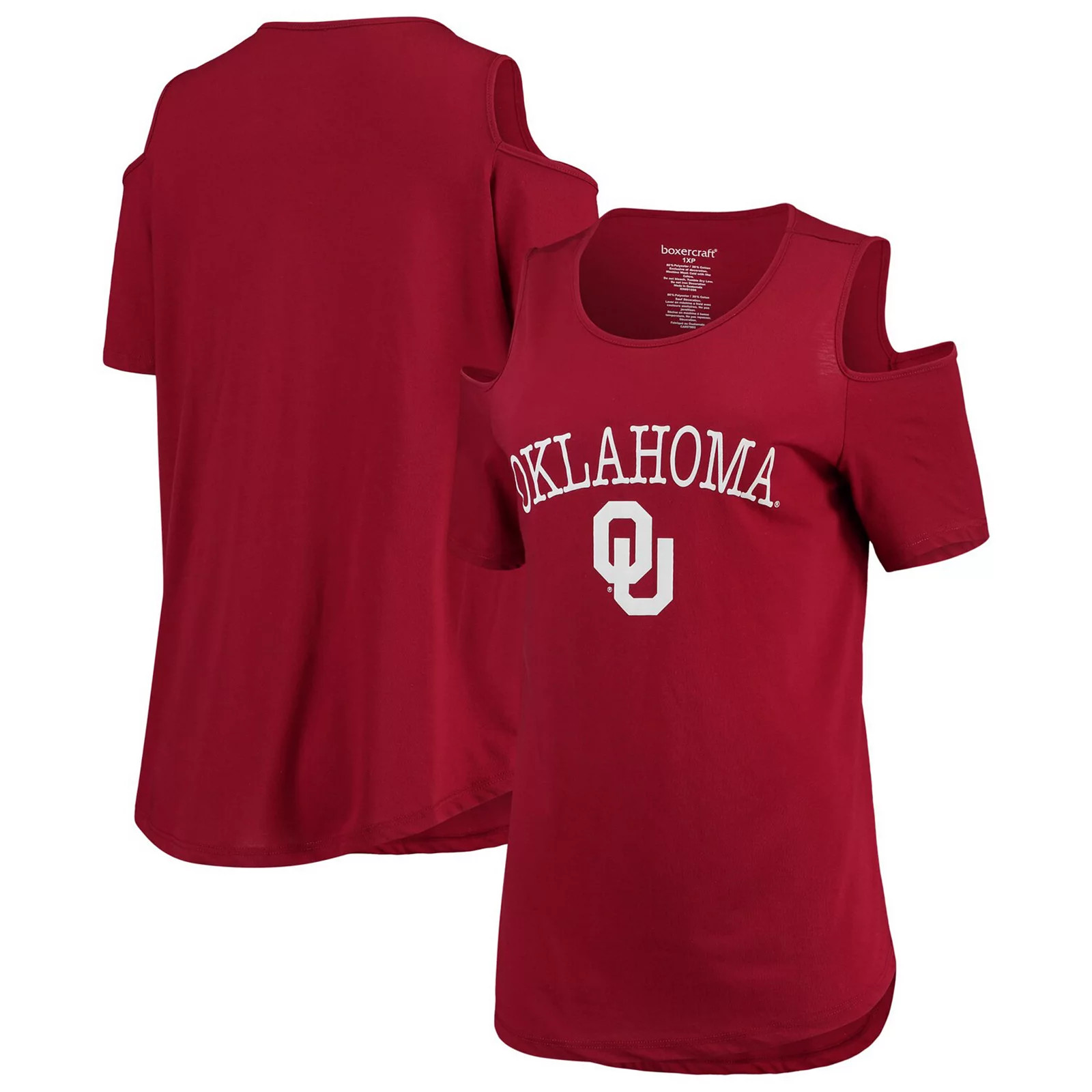 Women's Crimson Oklahoma Sooners Plus Size Cold Shoulder T-Shirt, Size: PLUS 1XL, Red | Kohl's