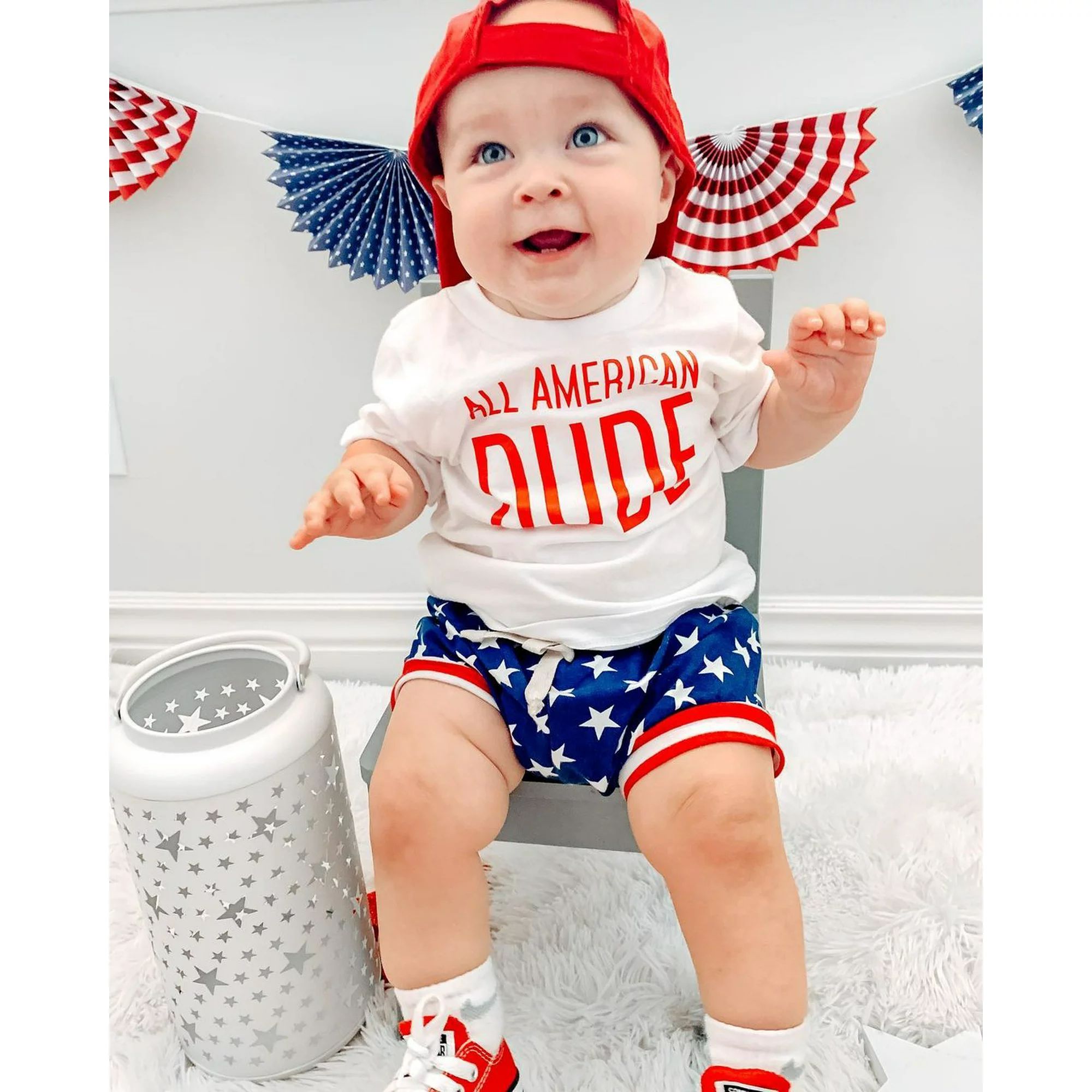 Baby Boy 4th of July Outfits Short Sleeve Tee Shirt and Shorts 2Pcs Outfit | Walmart (US)