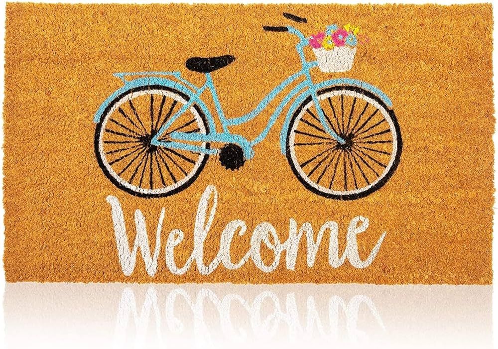 Juvale Natural Coir Doormat, Bicycle Welcome Mat (30 x 17 Inches) | Amazon (US)