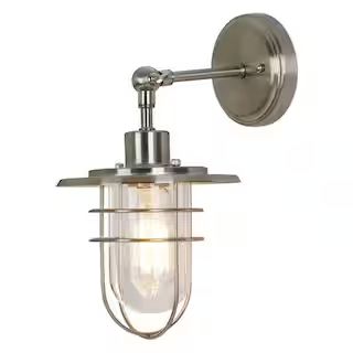 1-Light Brushed Nickel Wall Sconce | The Home Depot
