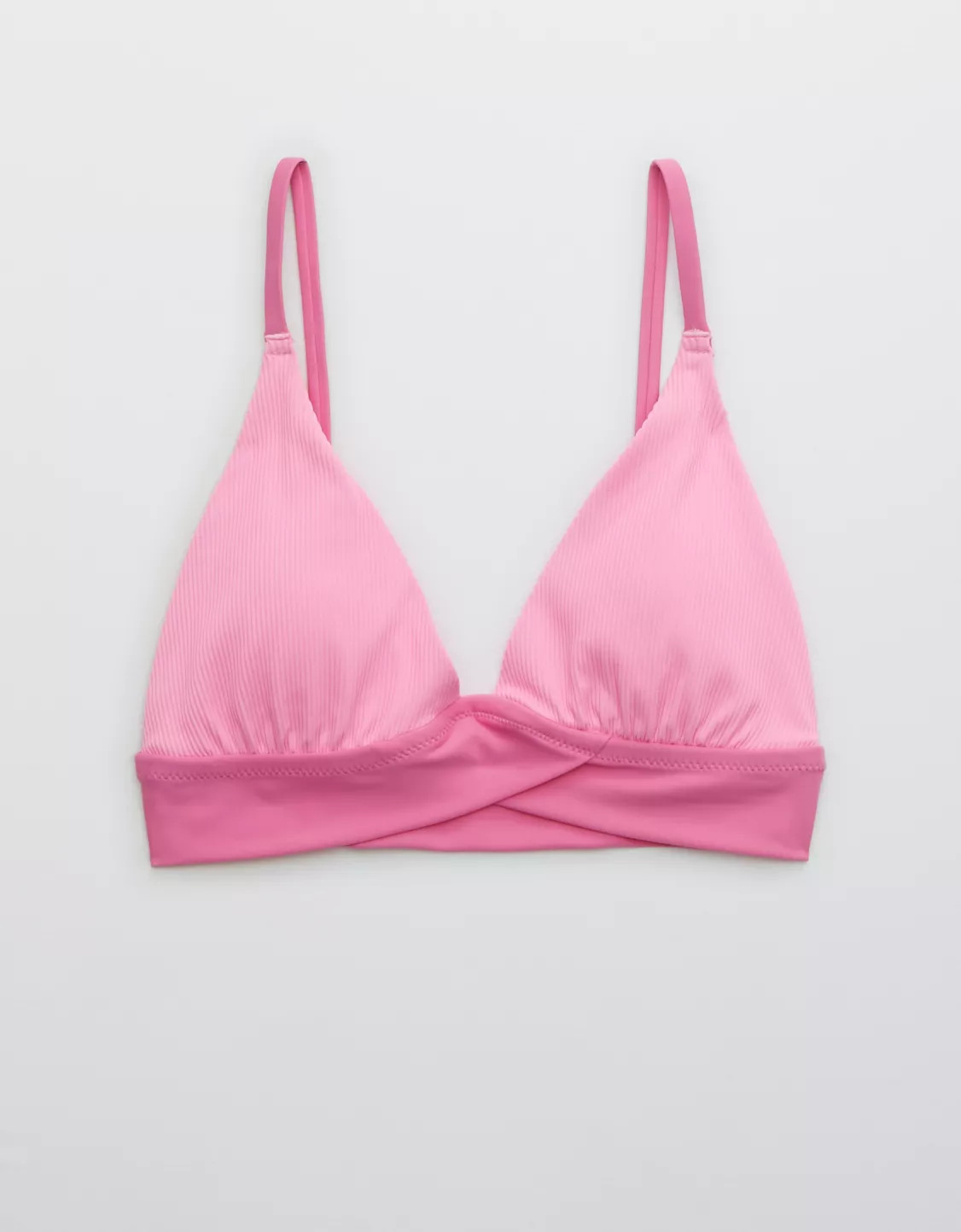 Aerie Ribbed Mix Crossover Triangle Bikini Top | American Eagle Outfitters (US & CA)