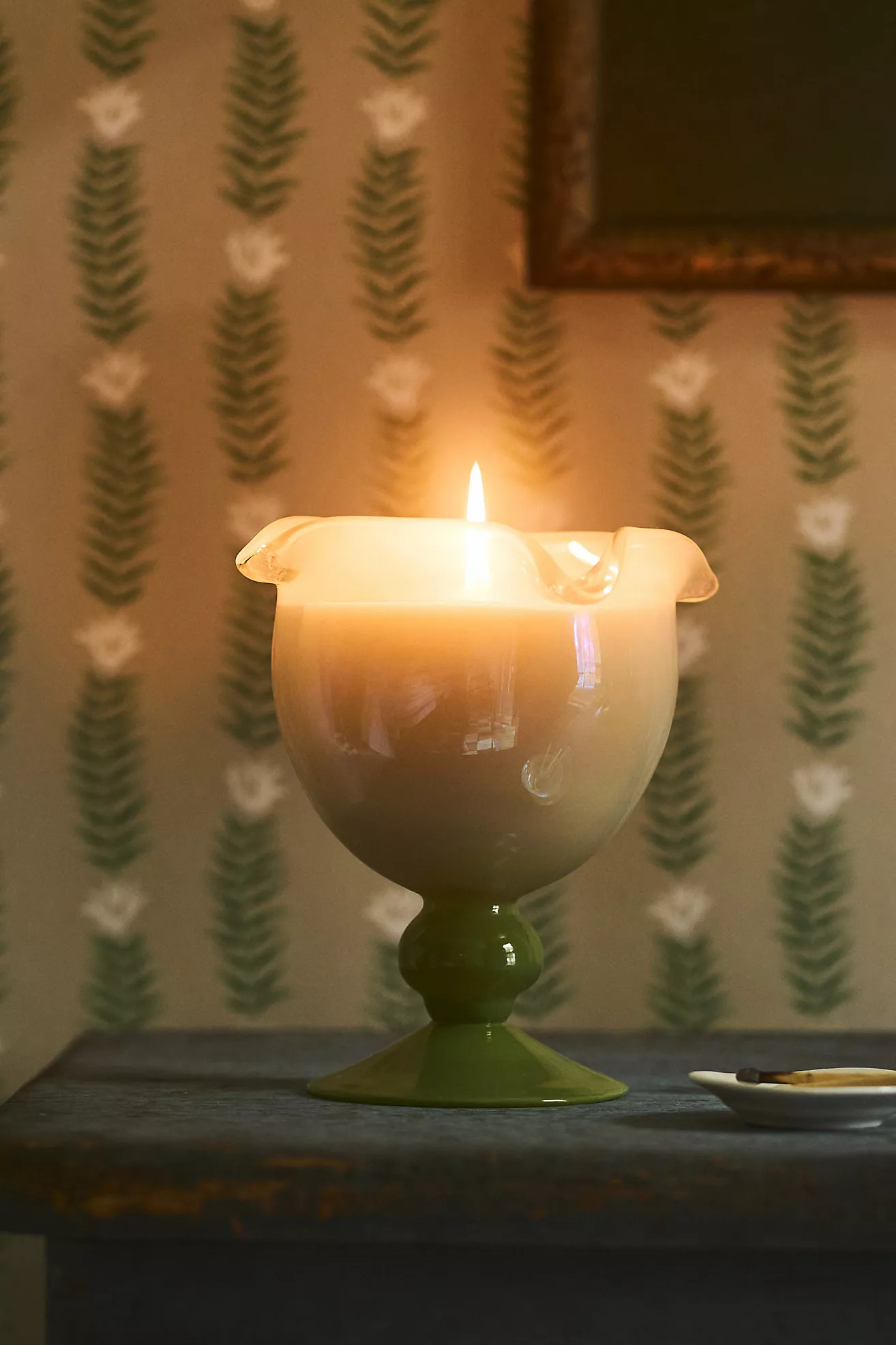 Tula Floral Tulip Fields Pedestal Candle | Anthropologie (US)