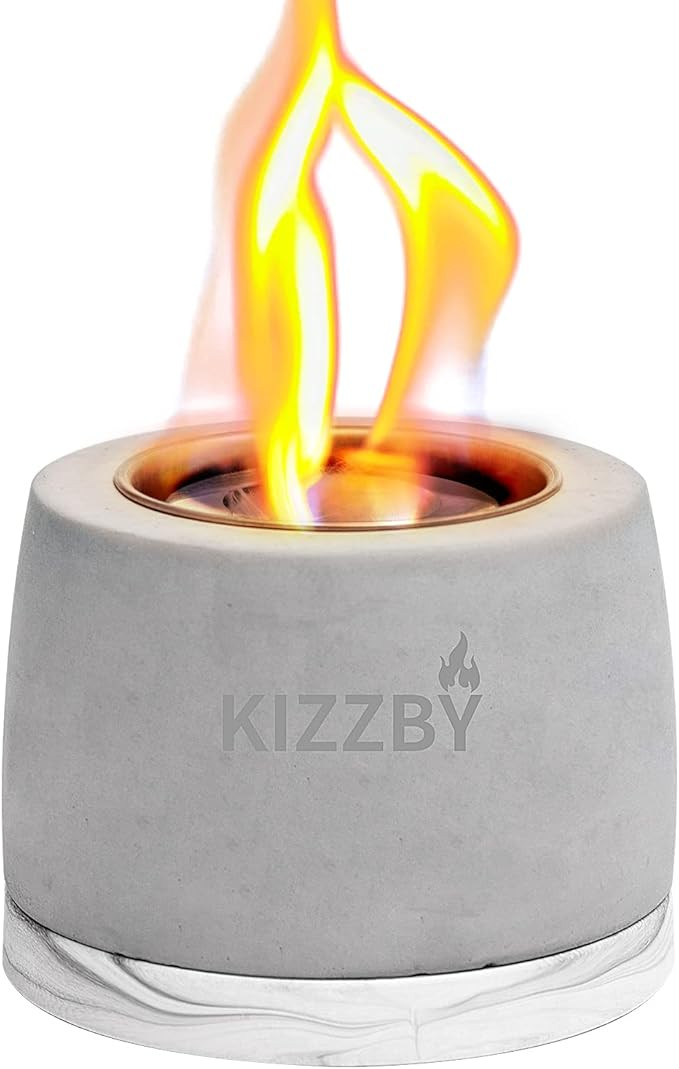 Concrete Tabletop Fire Pit Bowl - Table Top Portable Rubbing Alcohol Fireplace Indoor Outdoor Dec... | Amazon (US)