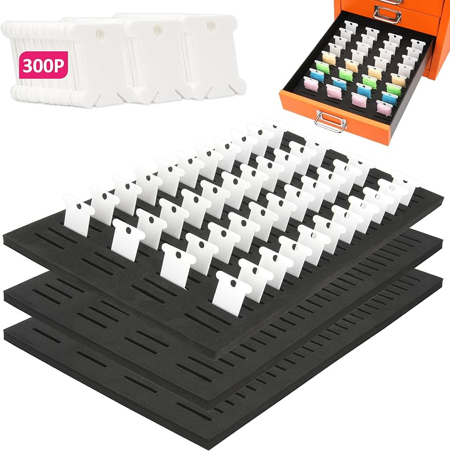 3 Packs EVA Foam Insert with 300PCs Embroidery Floss Bobbins for Bisley Steel MultiDrawer Cabinet... | Amazon (US)