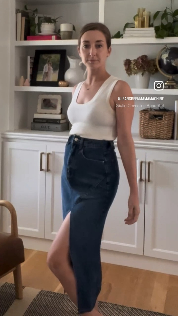 Jean skirts 

#LTKSeasonal #LTKVideo #LTKstyletip