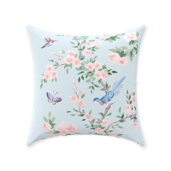 Powder Blue Chinoiserie Throw Pillow | Etsy | Etsy (US)