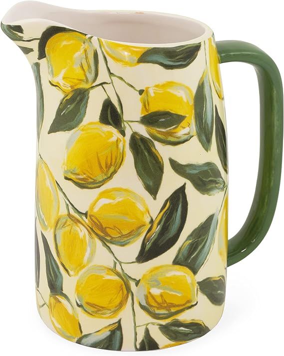 Boston International Ceramic Drink Pitcher, 5.5 Cups, Painterly Lemons | Amazon (US)