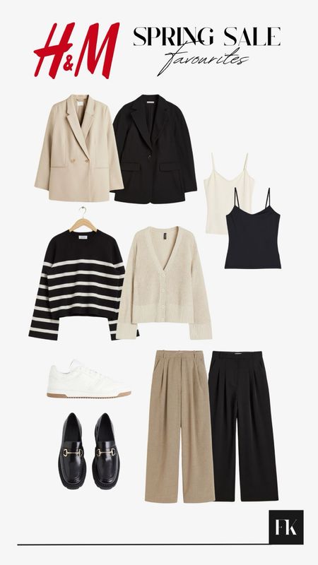 H&M Spring Sale Favourites 🤍🌷

Beige, neutral, monochrome, black, tailored trousers, blazer, stripe jumper, cardigan, loafers, white trainers

#LTKSeasonal #LTKsalealert