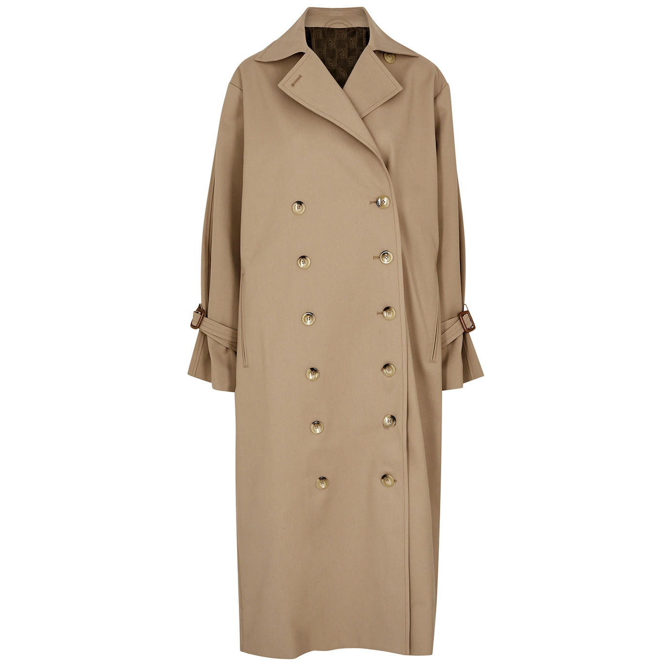 Totême Double-breasted Cotton-blend Trench Coat - Khaki - 10 | Harvey Nichols (Global)