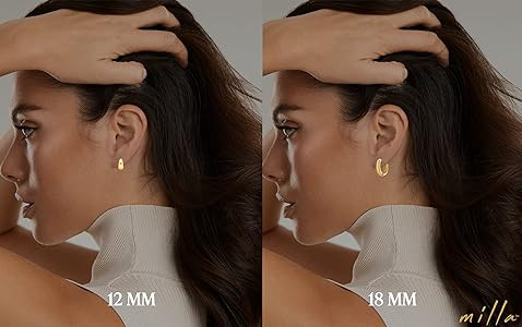 MILLA 14k Gold Huggie Earrings or Sterling Silver Huggie Earrings for Women Multipack & Individua... | Amazon (US)