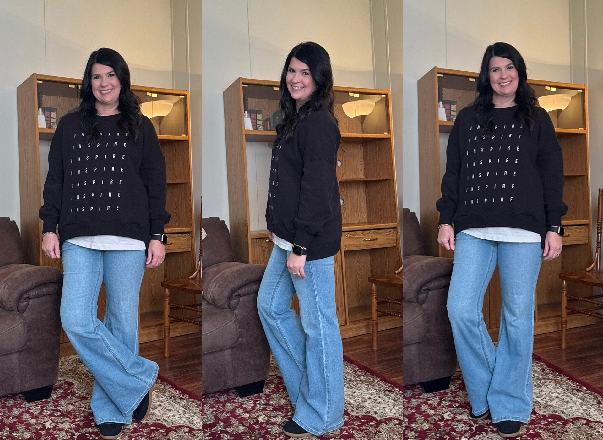 I will never say no to a black sweatshirt! It goes with everything! And these jeans and sneakers are so comfortable! 

#LTKootd #LTKActive #LTKOver40