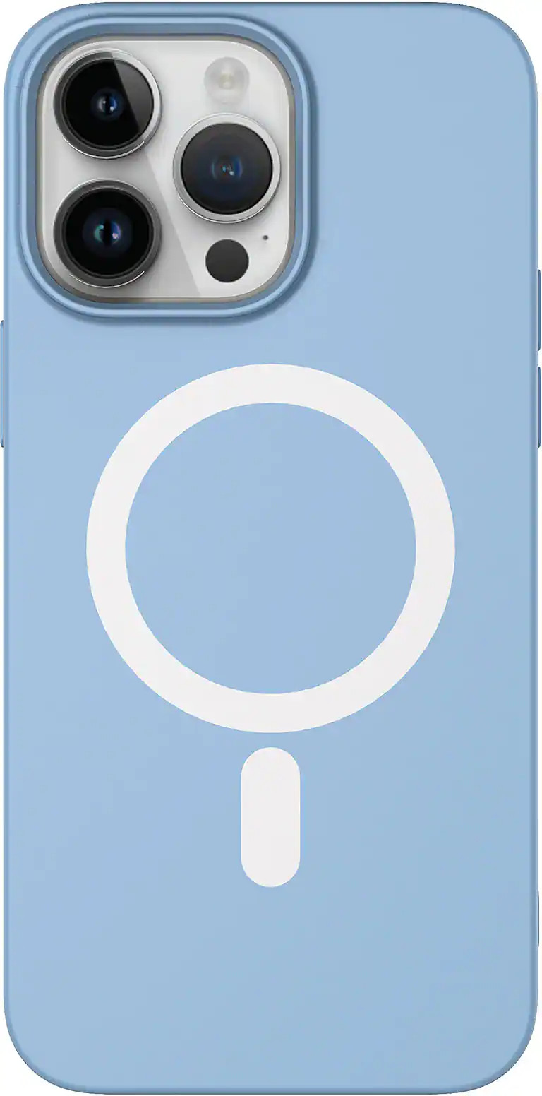 AMPD - Real Feel Soft Case with MagSafe for Apple iPhone 14 Pro - Pastel Blue | Best Buy U.S.