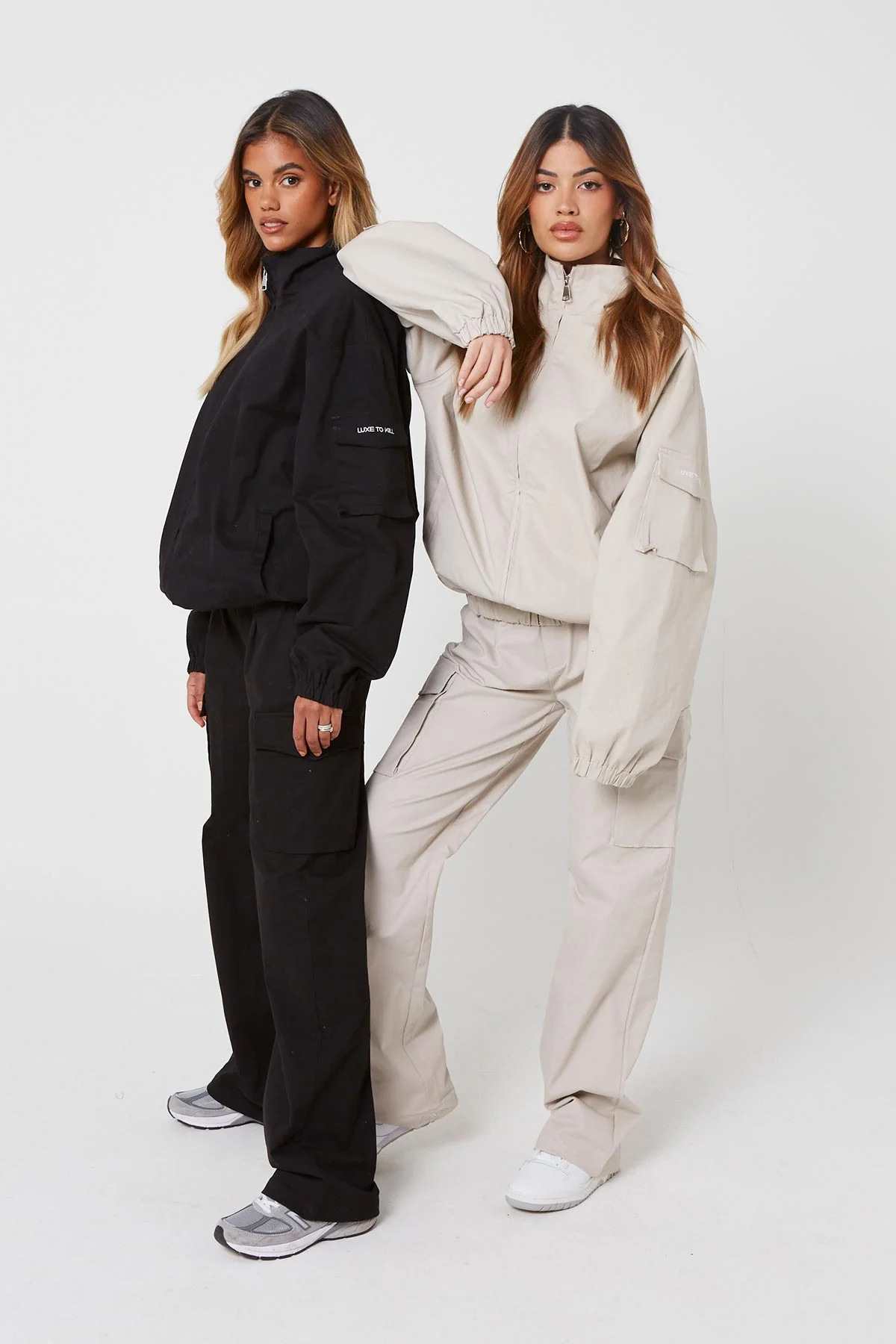 Stone LTK Oversized Canvas Bomber Jacket | Luxe to Kill