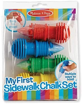 Melissa & Doug My First Sidewalk Chalk Set With Holders - 4 Chalk Sticks and 4 Holders | Amazon (US)