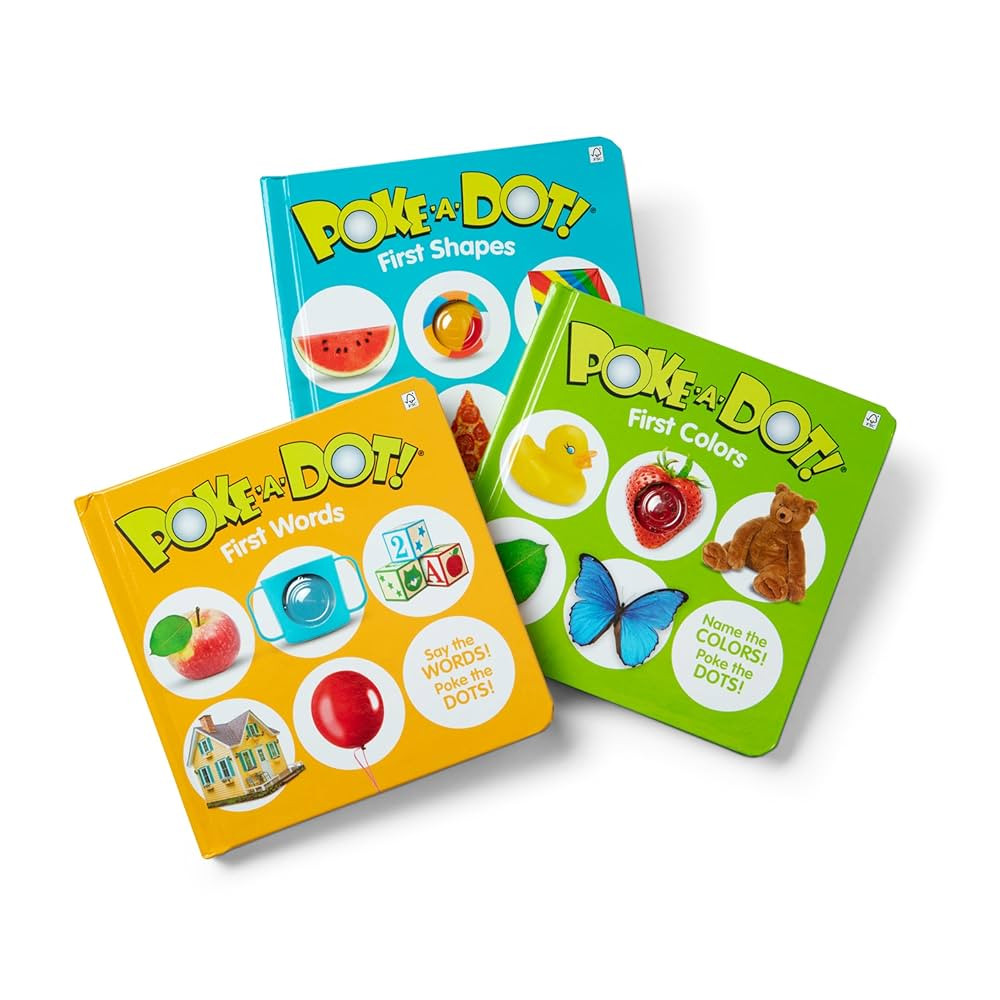 Melissa & Doug Poke-a-Dot! 3Pk First Words, Shapes & Colors, Interactive Children's Board Books w... | Amazon (US)