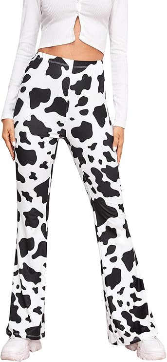 WDIRARA Women's Snakeskin High Waist Casual Flare Bell Bottom Stretch Long Pants | Amazon (US)