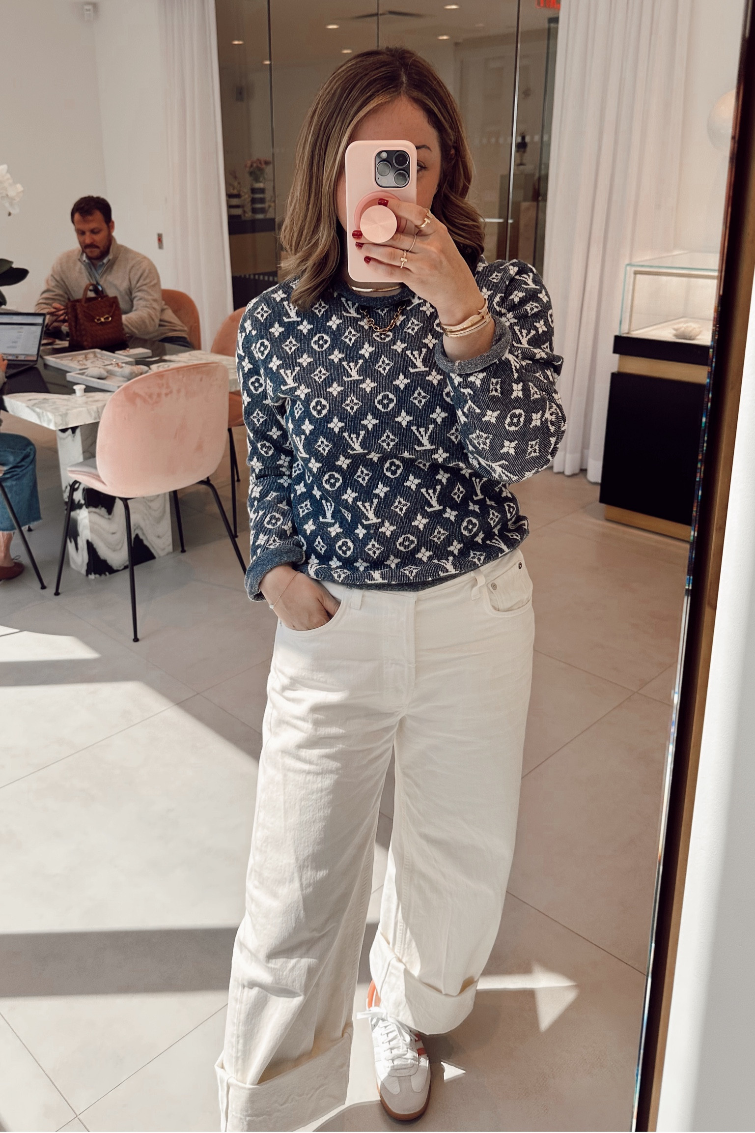 Wore these sambas all over NYC recently! Tried out the new baggy cuffed jean trend and I LOVE it on me! I had to get the jeans altered for length but otherwise they fit #TTS

#LTKWorkwear #LTKStyleTip #LTKShoeCrush