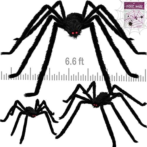 Colovis Halloween Giant Spider Decorations, 3 Pack 79", 59", 35" Realistic Large Scary Spider, Fa... | Amazon (US)