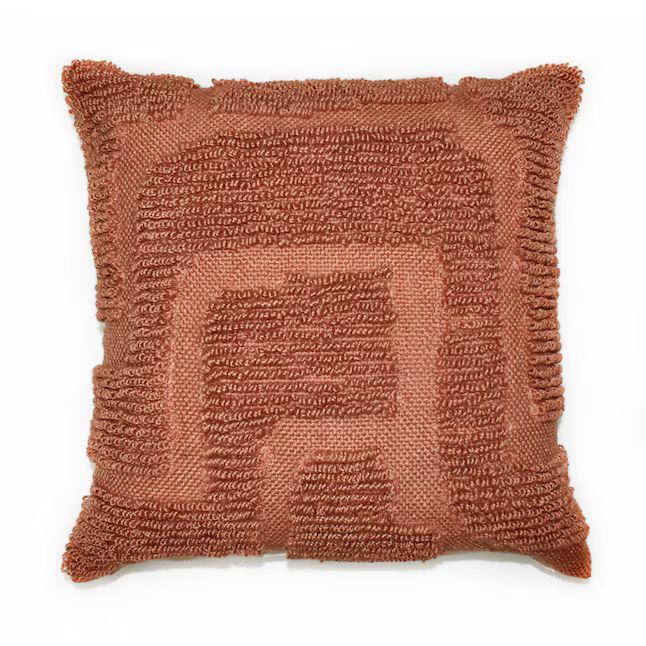 Origin 21 Geometric Rust Woven Square Throw Pillow | Lowe's