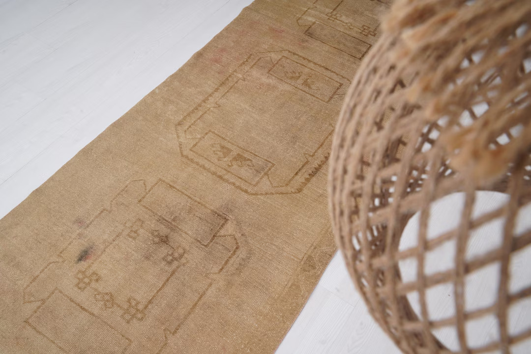 3x8 Rug, Vintage Runner Rug, Oushak Runner, Turkish Runner Rug, Anatolian Rug, Organic Rug, Wool ... | Etsy (US)