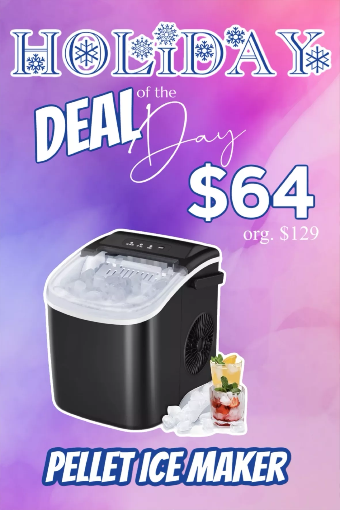 Compact and Portable Ice Maker, Purple