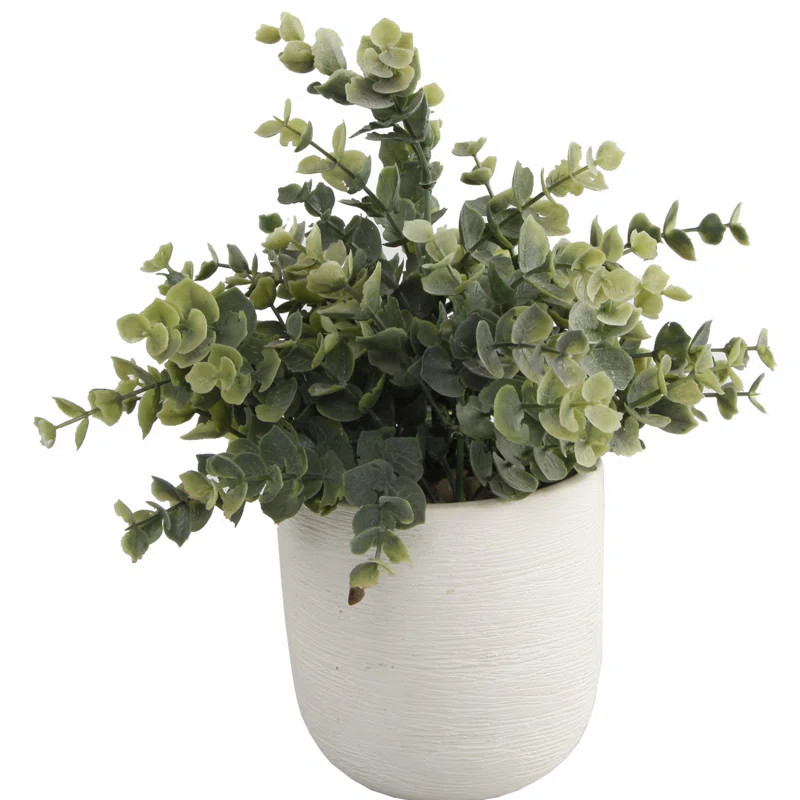 4" Artificial Eucalyptus Plant in Planter | Wayfair North America