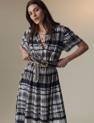 Printed Collared Midaxi Shirt Dress | Marks and Spencer US
