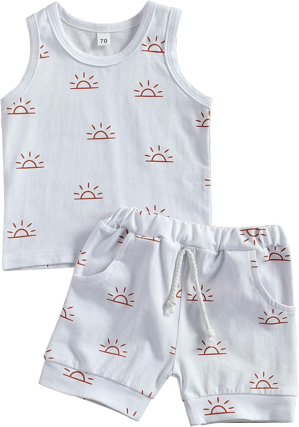 Amiblvowa Newborn Infant Baby Boy Shorts Set Camisole Tank Top Jogger Shorts Outfit 2Pcs Summer C... | Amazon (US)