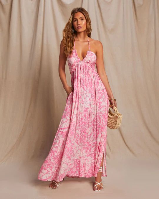 Honolulu Halter Tropical Print Maxi Dress | VICI Collection