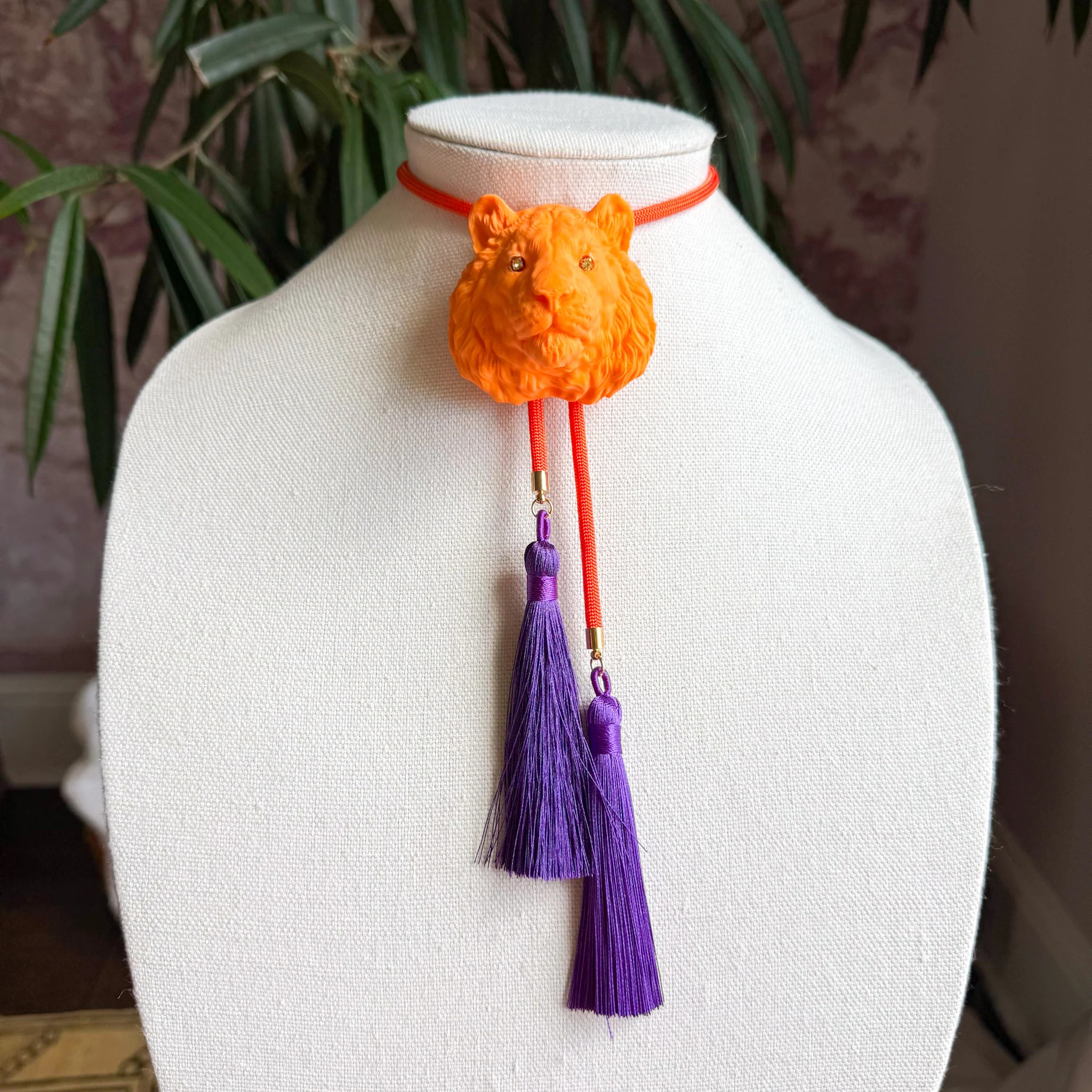 Tiger Bolo Orange Citrus with Orange & Deep Purple | Rahya Jewelry Design