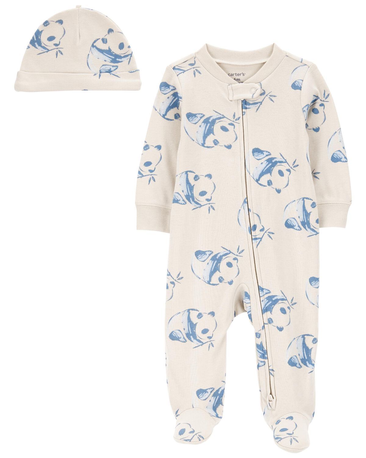 White Baby Panda 2-Piece Sleep & Play Pajamas and Cap Set | carters.com | Carter's