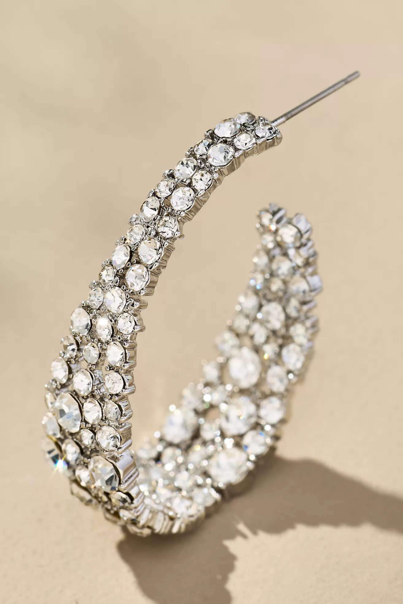 Rhinestone Encrusted Hoop Earrings | Anthropologie (US)