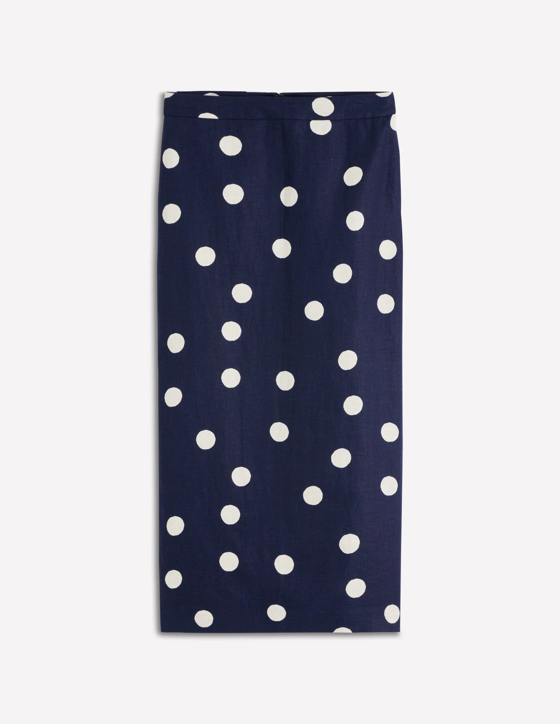 Longline Column Skirt-French Navy, Ivory Spot | Boden (US)