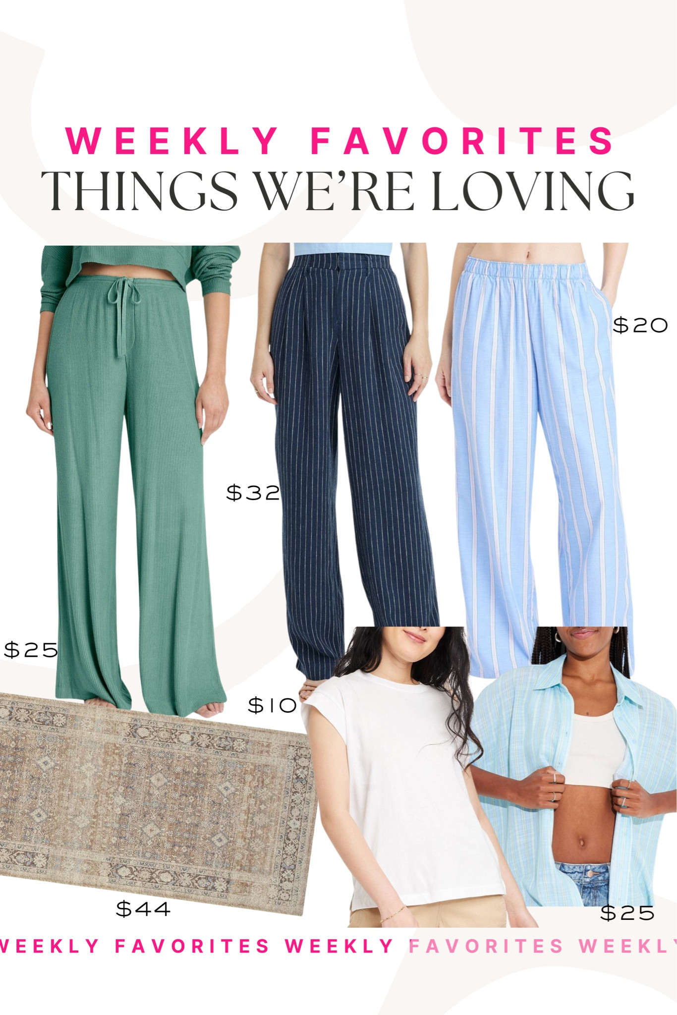 Weekly top sellers! We are loving these striped pants from Target they’re so comfy and perfect to lounge in!

Weekly sellers, top sellers, striped pants, rugs, summer style 

#LTKSeasonal #LTKfindsunder100 #LTKfindsunder50