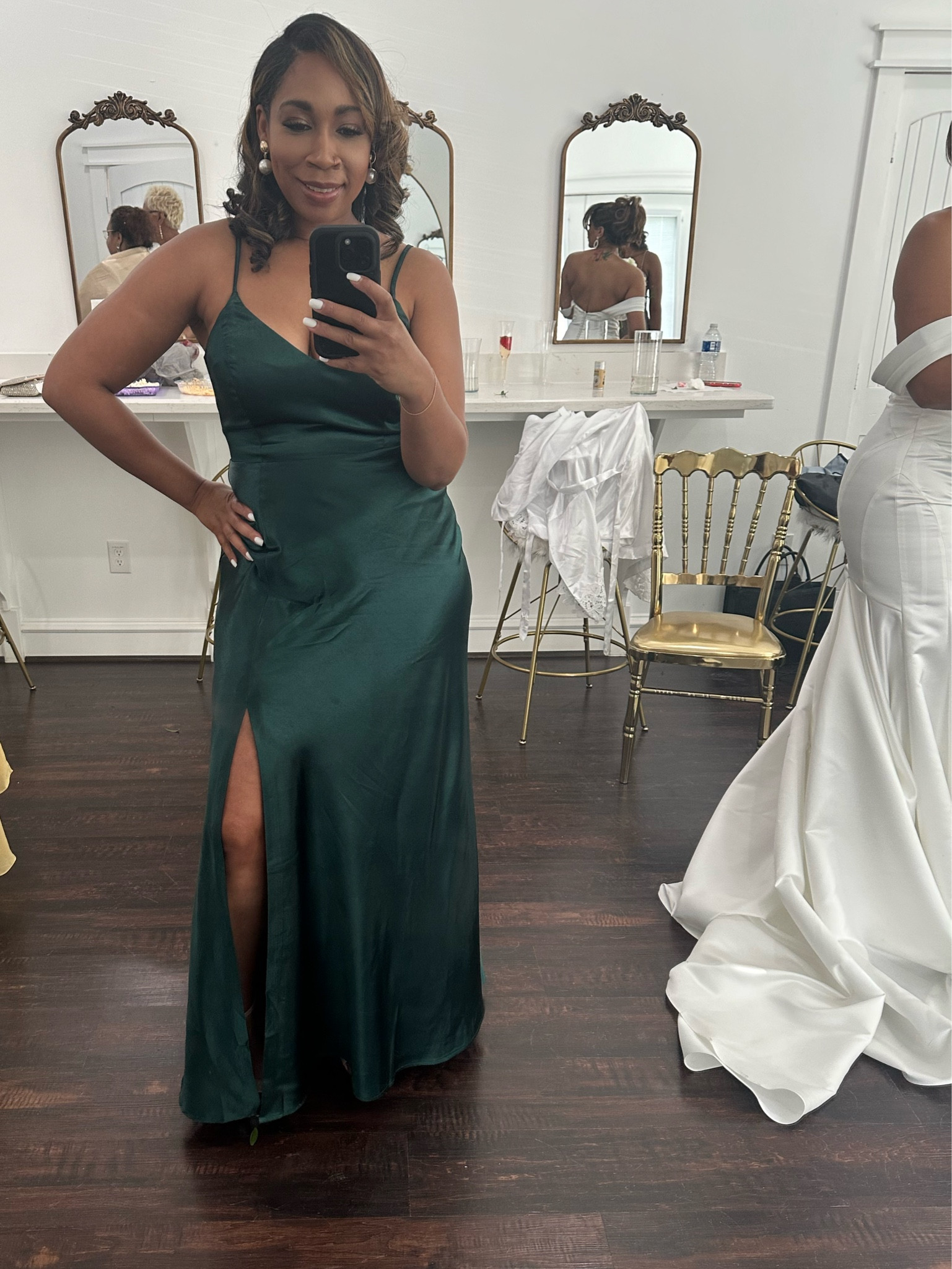 Bridesmaid look closeup. 

For reference: 
Dress size: M
Height: 5’5
Dress was a little long before heels, but with heels, it was a great length!

#wedding #bride #groom #weddingseason #bridesmaid #lotd #potd #whatiwore #trending #musthave

#LTKWedding