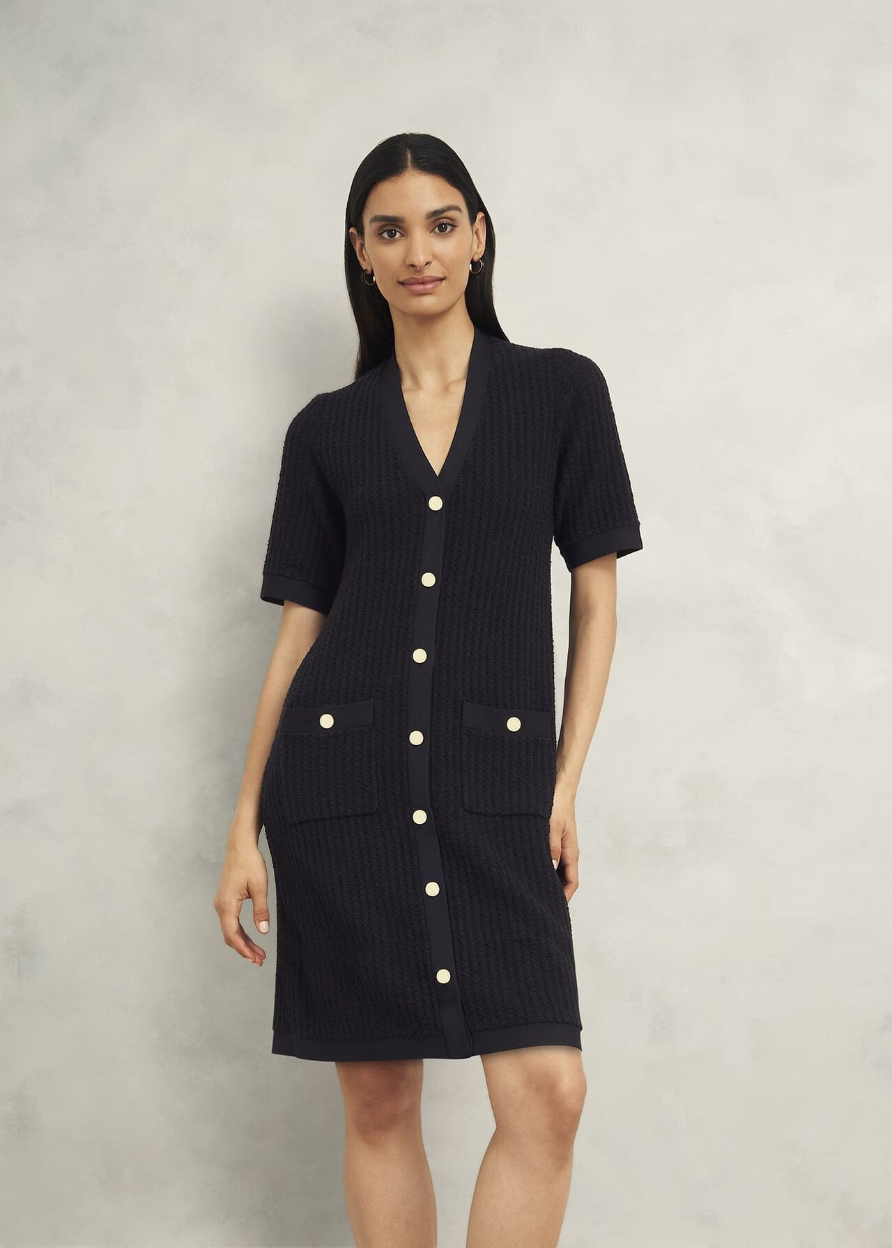 Tatton Cotton Blend Knitted Dress | Hobbs US | | Hobbs