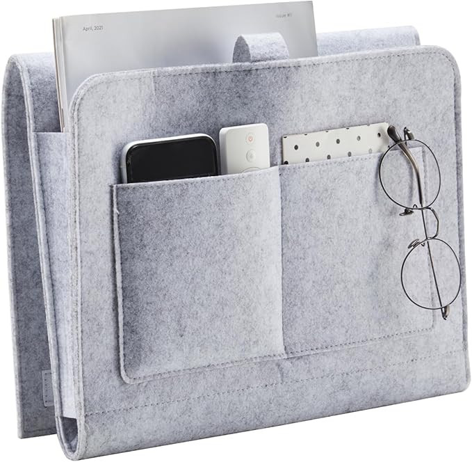 Bedside Caddy, Hanging Storage Organizer for Bed Sofa, Grey | Amazon (US)