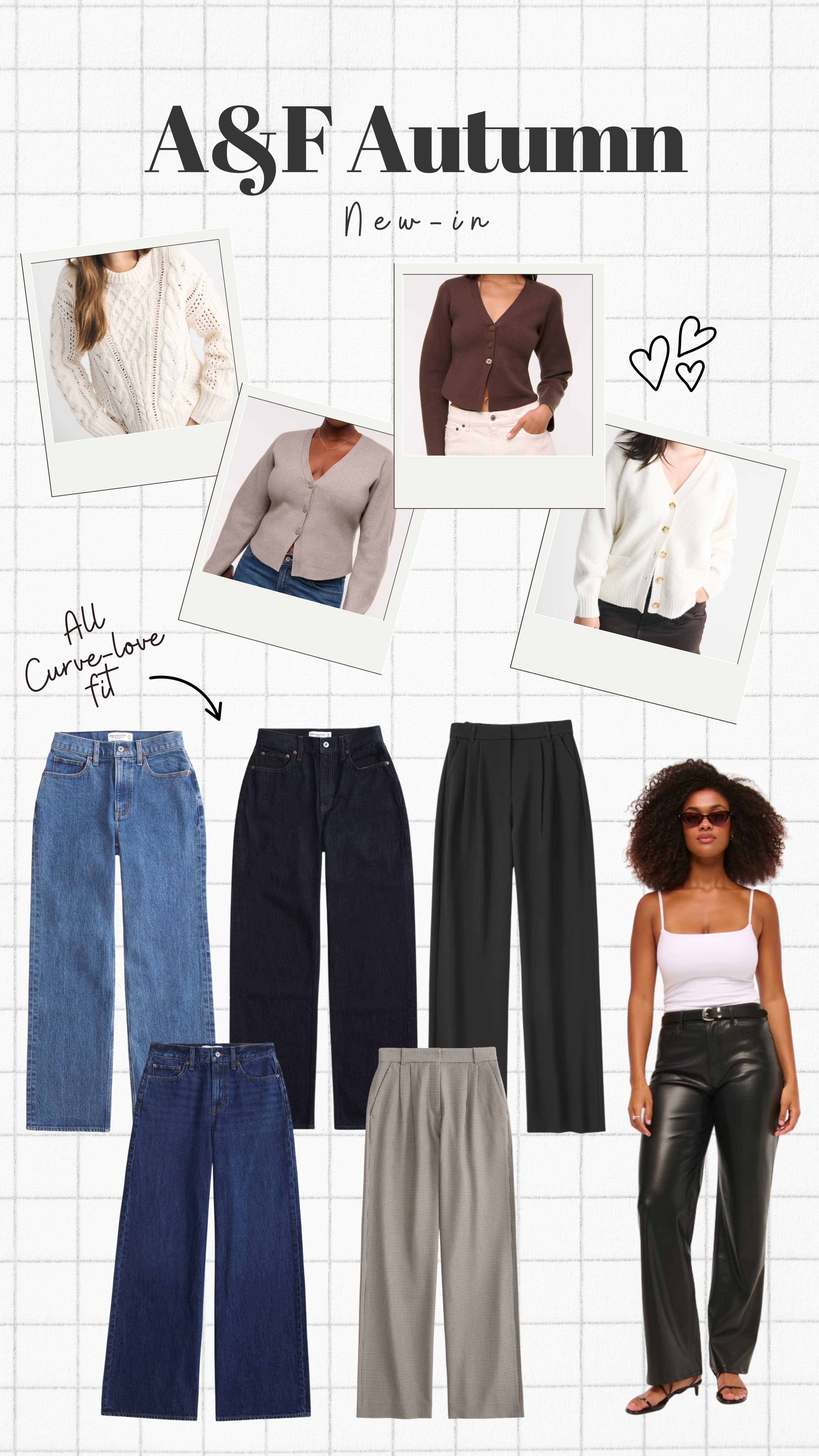 My fave new autumn pieces, new-in at Abercrombie 🤎

Cardigan, knitwear, jumper, cable knit, curve love jeans, curvy jeans, mid size jeans, plus size jeans, faux leather trousers, tailoring, tailored trousers, workwear, autumn outfit 

 #LTKFashionMonth #LTKautumn #LTKcurves